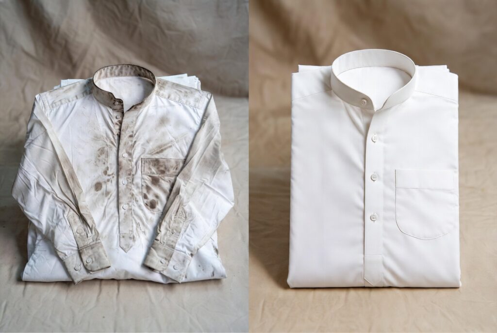 we are a makkah based laundry service provider company. i want to make some pictures in which some punjabi white punjabi will be quite dirty at the beginning of the job and aft