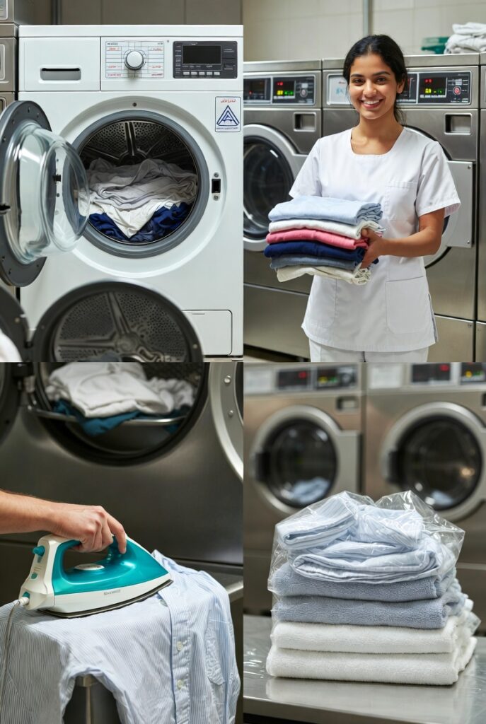 different laundry tasks.